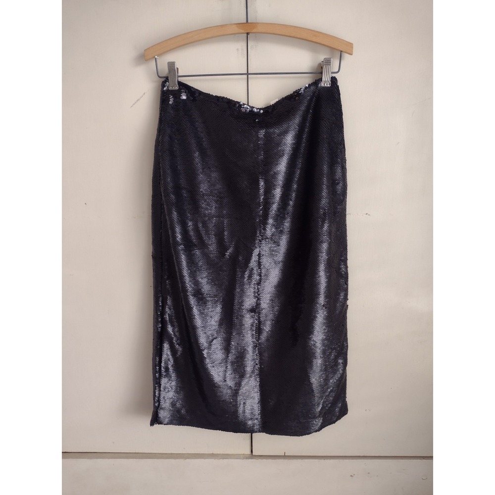 Anthropologie Sequin Skirt Paper Crown Lauren Conrad ONYX Skirt 4 black holiday